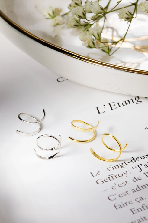 Cercei din argint Alivia (Silver/Gold)